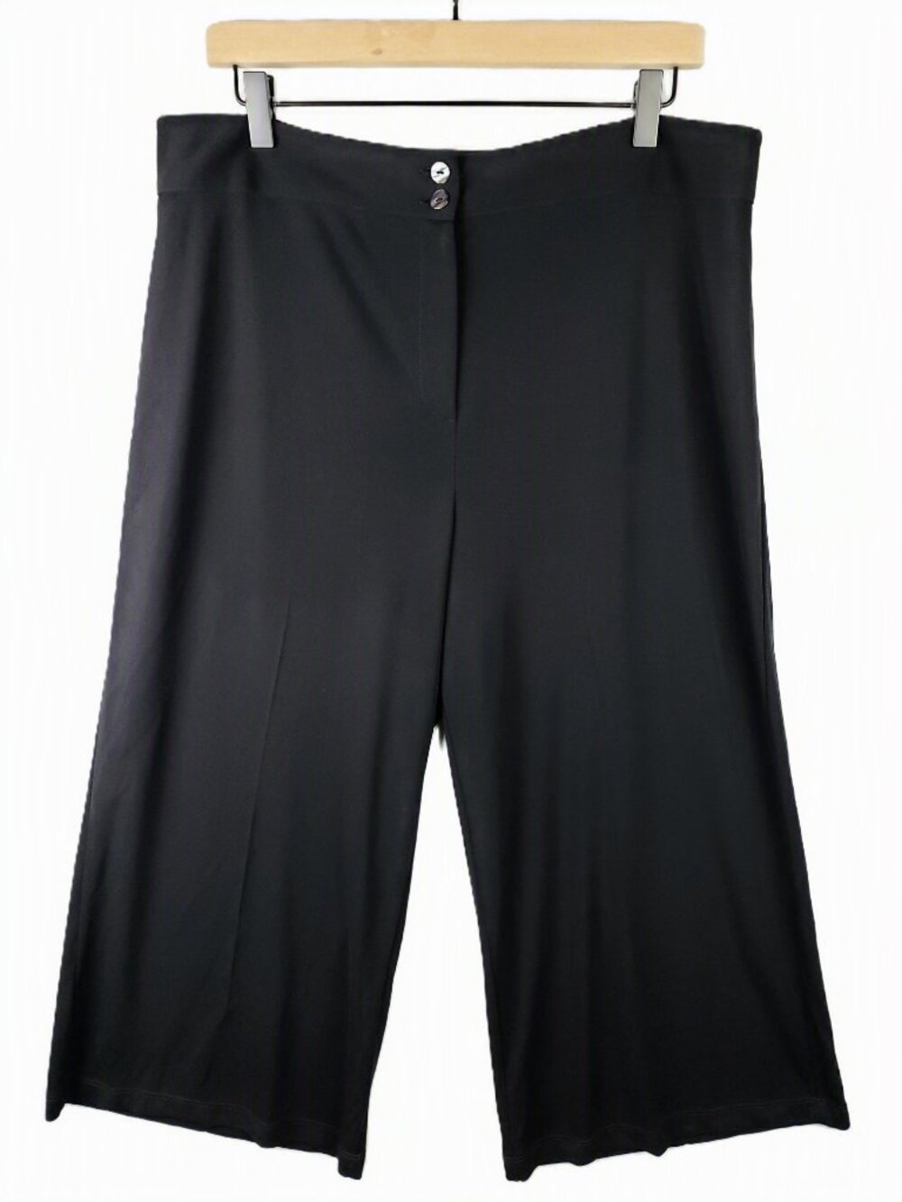 Chico's Wide Leg Pants Cropped Black size XL (3) Minimalist Casual Lagenlook